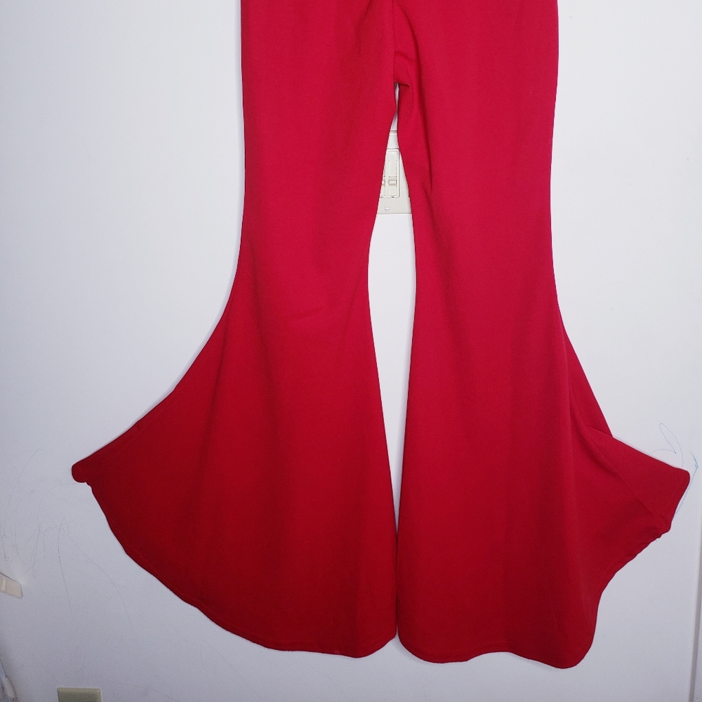 Red Flared Pants - Picture 2 of 13